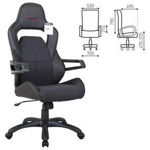 Компьютерное кресло Brabix Nitro GM-001 (ткань, экокожа, черное) 531817 в Петрозаводске - предосмотр 1