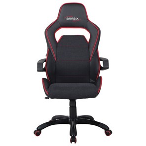 Кресло офисное Brabix Nitro GM-001 (ткань, экокожа, черное, вставки красные) 531816 в Петрозаводске - предосмотр 2