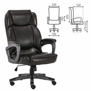 Кресло компьютерное Brabix Premium Favorite EX-577 (пружинный блок, рециклир. кожа, коричневое) 531936 в Петрозаводске - предосмотр 14