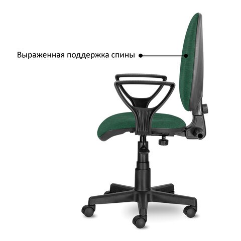 Кресло офисное Brabix Prestige Ergo MG-311 (регулируемая эргономичная спинка, ткань,черно-зеленое) 532421 в Петрозаводске - изображение 4