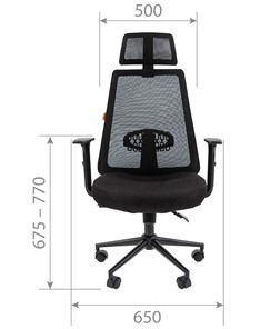 Компьютерное кресло CHAIRMAN 535 BLACK Сетчатый акрил черный / Полиэстер черный в Петрозаводске - предосмотр 4