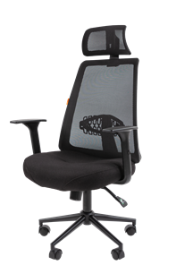 Компьютерное кресло CHAIRMAN 535 BLACK Сетчатый акрил черный / Полиэстер черный в Петрозаводске - предосмотр 3