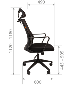 Офисное кресло CHAIRMAN 545 сетка/ткань черный в Петрозаводске - предосмотр 4