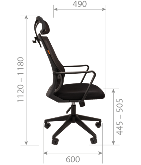 Офисное кресло CHAIRMAN 545 сетка/ткань черный в Петрозаводске - изображение 4