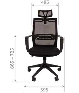 Офисное кресло CHAIRMAN 545 сетка/ткань черный в Петрозаводске - предосмотр 3
