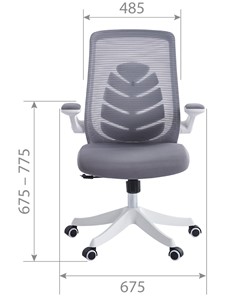 Кресло компьютерное CHAIRMAN 565, сетчатый акрил серый / полиэстер серый в Петрозаводске - предосмотр 3