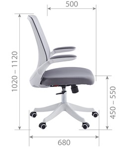 Кресло компьютерное CHAIRMAN 565, сетчатый акрил серый / полиэстер серый в Петрозаводске - предосмотр 4