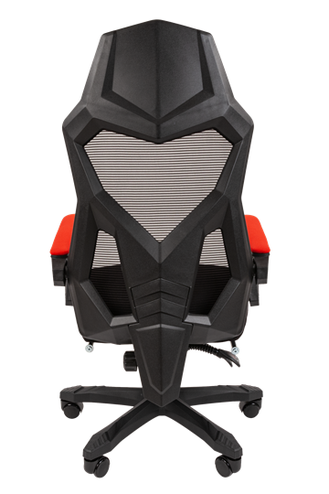Компьютерное кресло CHAIRMAN 571 с подставкой для ног , сетчатый акрил / полиэстер черный/красный в Петрозаводске - изображение 4