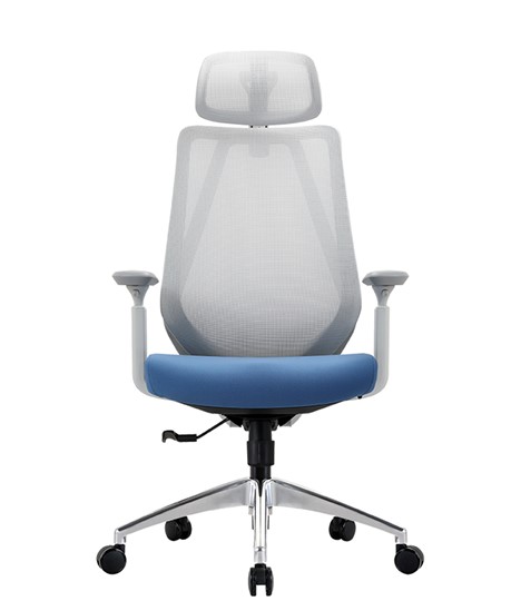 Офисное кресло CHAIRMAN 580 Сетчатый акрил белый / Полиэстер голубой в Петрозаводске - изображение 1