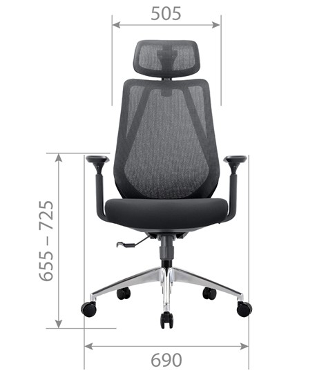 Офисное кресло CHAIRMAN 580 Сетчатый акрил серый / Полиэстер черный в Петрозаводске - изображение 1