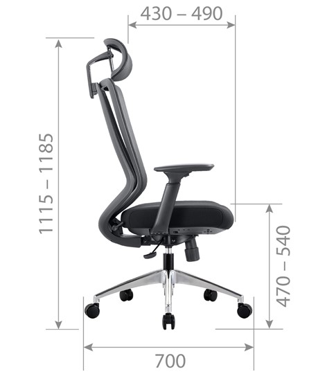 Офисное кресло CHAIRMAN 580 Сетчатый акрил серый / Полиэстер черный в Петрозаводске - изображение 2