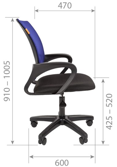 Офисное кресло CHAIRMAN 696 black LT, голубое в Петрозаводске - изображение 2