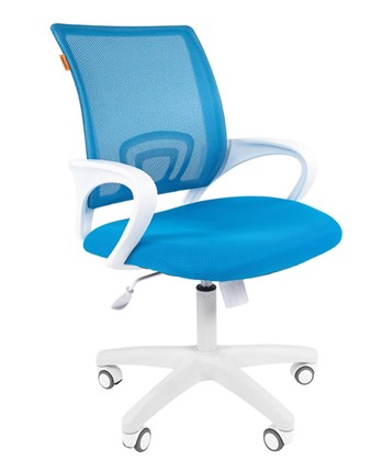 Кресло офисное CHAIRMAN 696 white, tw12-tw04 голубой в Петрозаводске - изображение