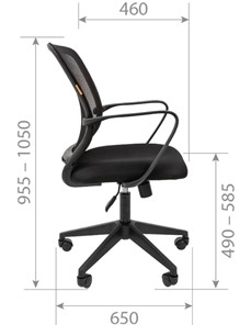 Кресло компьютерное CHAIRMAN 698 black, ткань, цвет черный в Петрозаводске - предосмотр 2