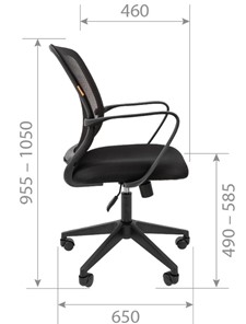Компьютерное кресло CHAIRMAN 698 black TW, ткань, цвет оранжевый в Петрозаводске - предосмотр 4