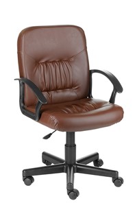 Кресло офисное Чат кожзам коричневый в Петрозаводске - предосмотр