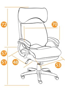 Компьютерное кресло DUKE флок/ткань, серый/серый, 29/TW-12 арт.14039 в Петрозаводске - предосмотр 27