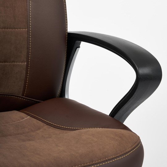 Компьютерное кресло INTER кож/зам/флок/ткань, коричневый, 36-36/6/TW-24 арт.15028 в Петрозаводске - изображение 10