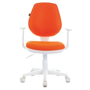 Компьютерное кресло Brabix Fancy MG-201W (с подлокотниками, пластик белый, оранжевое) в Петрозаводске - предосмотр