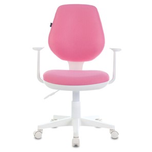Кресло офисное Brabix Fancy MG-201W (с подлокотниками, пластик белый, розовое) в Петрозаводске - предосмотр