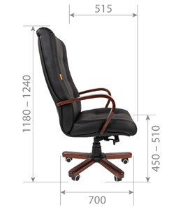 Компьютерное кресло CHAIRMAN 424 WD Кожа черная в Петрозаводске - предосмотр 5