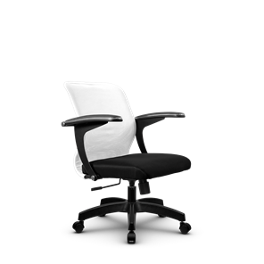 Кресло компьютерное SU-M-4/подл.160/осн.001, Белый/Черный в Петрозаводске - предосмотр