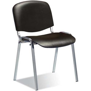Офисный стул ISO ноги хром +черный кожзам в Петрозаводске - предосмотр