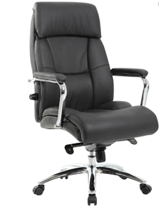 Кресло компьютерное Brabix Premium Phaeton EX-502 (натуральная кожа, хром, черное) в Петрозаводске - предосмотр