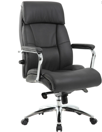 Кресло компьютерное Brabix Premium Phaeton EX-502 (натуральная кожа, хром, черное) в Петрозаводске - изображение