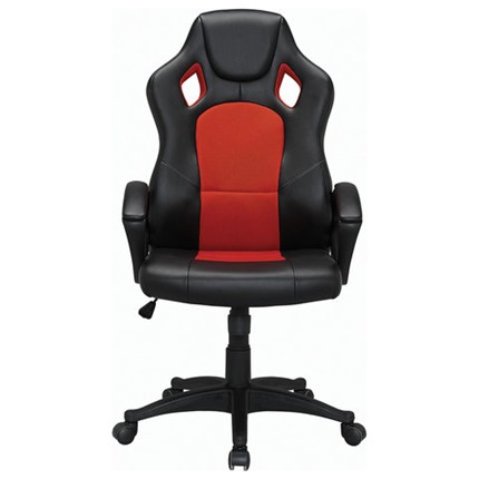 Офисное кресло Brabix Rider EX-544 (экокожа черная/ткань красная) 531583 в Петрозаводске - изображение