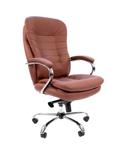 Офисное кресло CHAIRMAN 795 кожа, цвет коричневый в Петрозаводске - предосмотр
