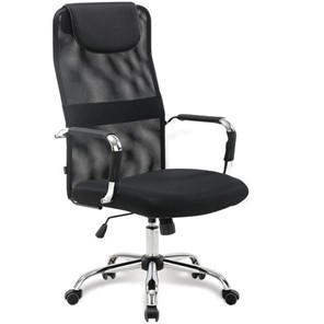 Офисное кресло Brabix Fit EX-514 (с подголовником, хром, черное) 531949 в Петрозаводске