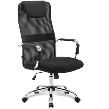 Офисное кресло Brabix Fit EX-514 (с подголовником, хром, черное) 531949 в Петрозаводске - изображение