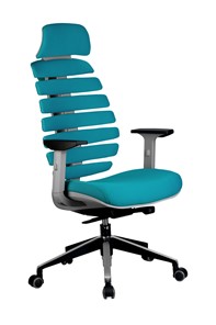 Офисное кресло Riva Chair SHARK (Лазурный/серый) в Петрозаводске - предосмотр