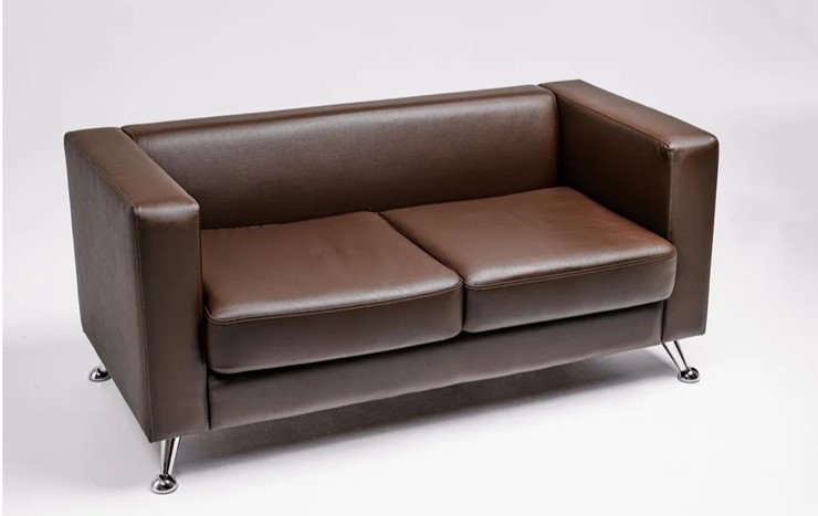 Комплект мебели Альбиони коричневый кожзам  диван 2Д + кресло в Петрозаводске - изображение 2