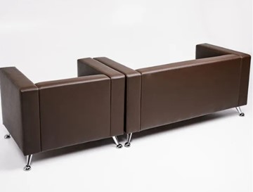 Комплект мебели Альбиони коричневый кожзам  диван 2Д + кресло в Петрозаводске - предосмотр 5