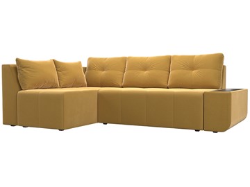 Угловой диван с оттоманкой Амадэус, Желтый (микровельвет) в Петрозаводске