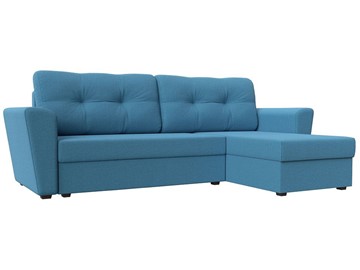Угловой диван для гостиной Амстердам Лайт, Амур голубой (рогожка) в Петрозаводске - предосмотр