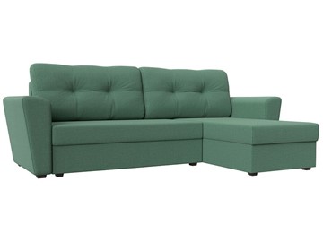 Угловой диван для гостиной Амстердам Лайт, Амур зеленый (рогожка) в Петрозаводске - предосмотр