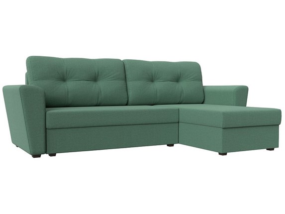 Угловой диван для гостиной Амстердам Лайт, Амур зеленый (рогожка) в Петрозаводске - изображение
