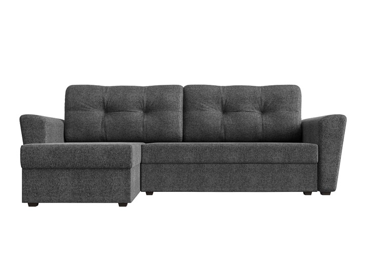 Угловой диван с оттоманкой Амстердам Лайт, Серый (рогожка) в Петрозаводске - изображение 1
