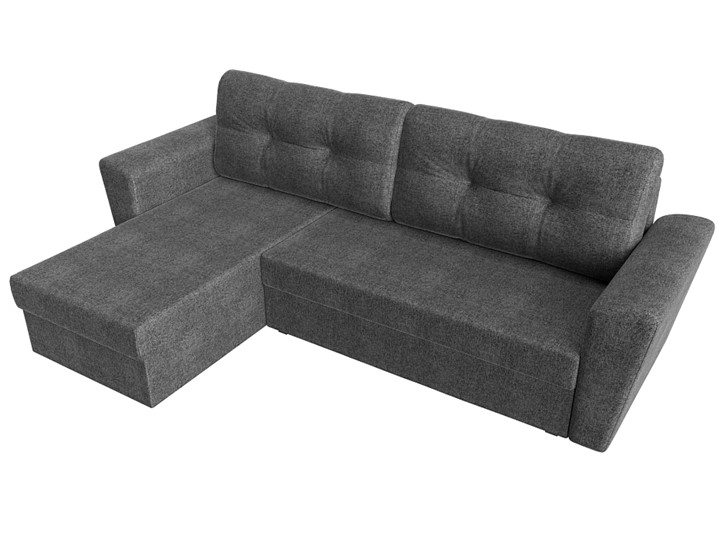 Угловой диван с оттоманкой Амстердам Лайт, Серый (рогожка) в Петрозаводске - изображение 4