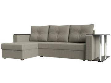 Угловой диван с оттоманкой Атланта Лайт, Корфу 02 (рогожка) в Петрозаводске - предосмотр