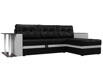 Угловой диван для гостиной Атланта М, Черный/Белый (экокожа) в Петрозаводске