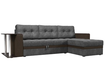 Угловой диван для гостиной Атланта М, Серый/Коричневый (рогожка) в Петрозаводске