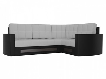 Угловой диван для гостиной Белла, Белый/Черный (экокожа) в Петрозаводске - предосмотр