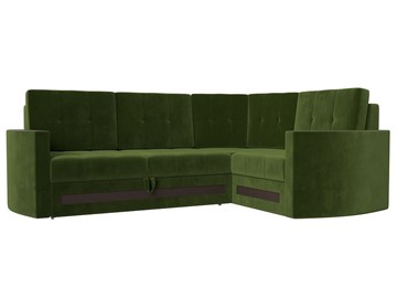 Угловой раскладной диван Белла, Зеленый (Микровельвет) в Петрозаводске