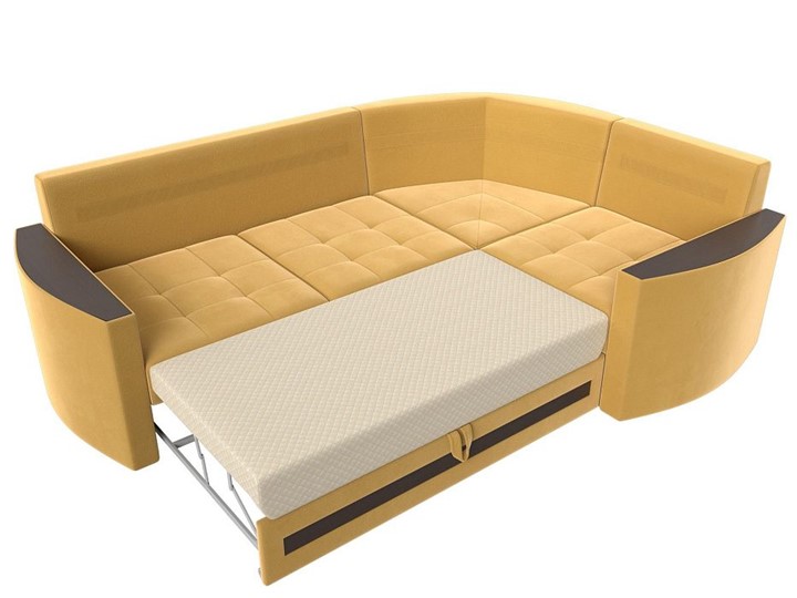 Угловой раскладной диван Белла, Желтый (Микровельвет) в Петрозаводске - изображение 1