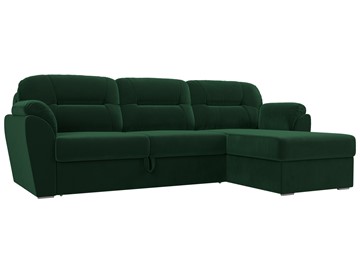 Угловой диван для гостиной Бостон, Зеленый (велюр) в Петрозаводске