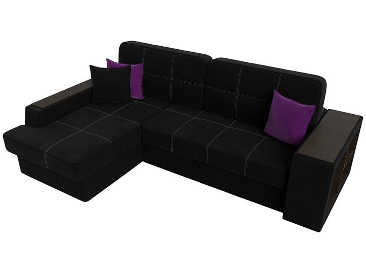 Угловой диван Брюссель, Черный/фиолетовый (вельвет) в Петрозаводске - изображение 4